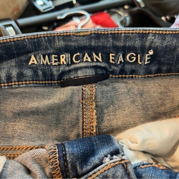 American Eagle Hi-Rise Shortie Distressed Cut Off Shorts - Picture 8 of 10
